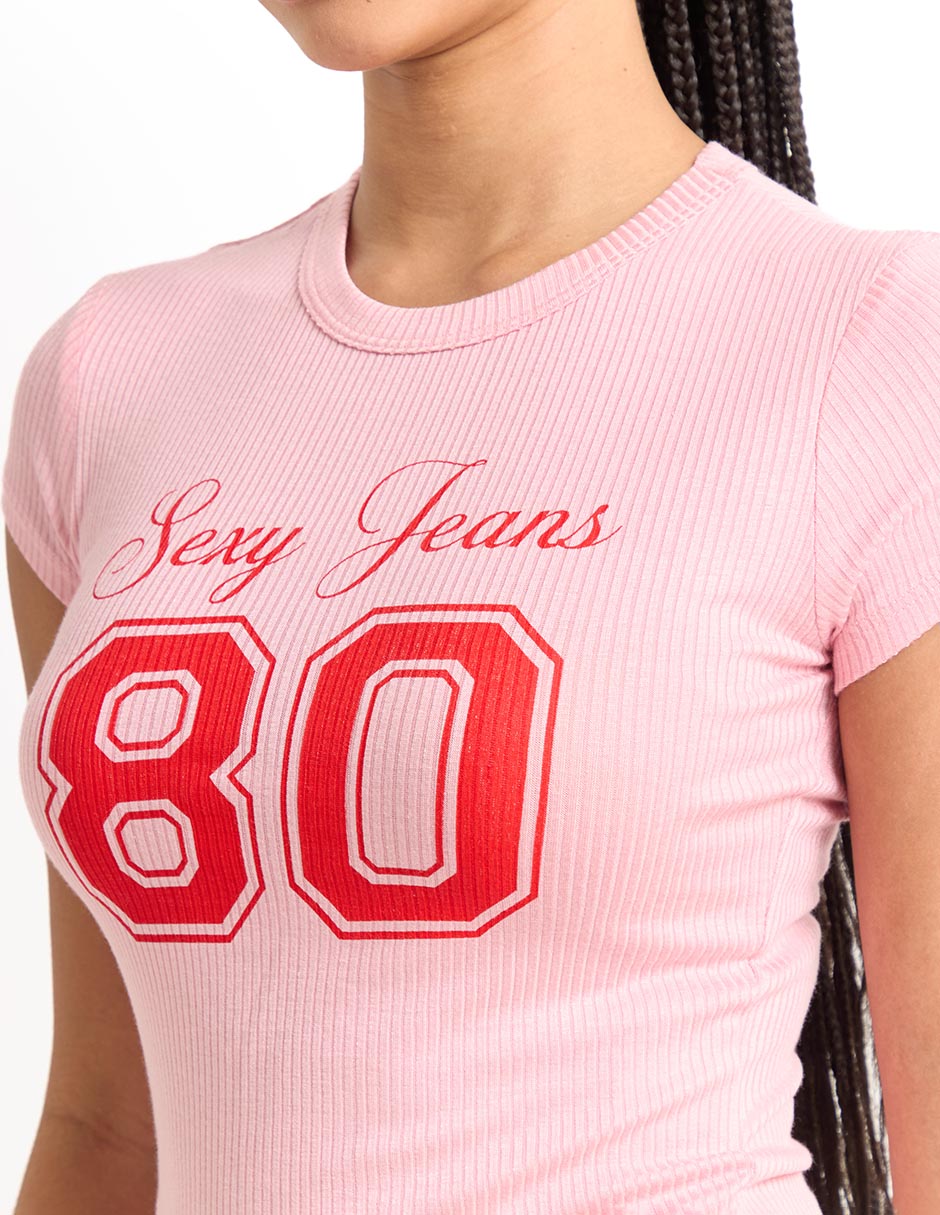 Playera manga corta cuello redondo para mujer 4