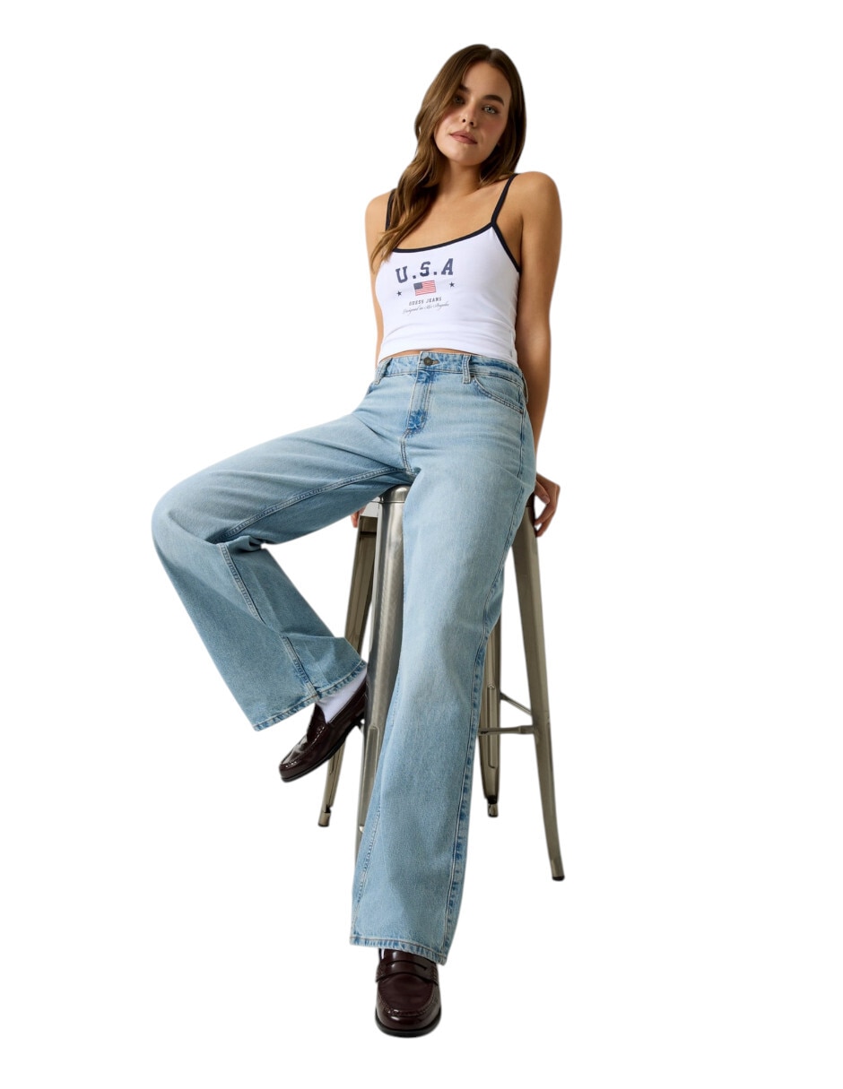 Jeans straight w4ba0yd5cca-gjrv corte cintura para mujer 4