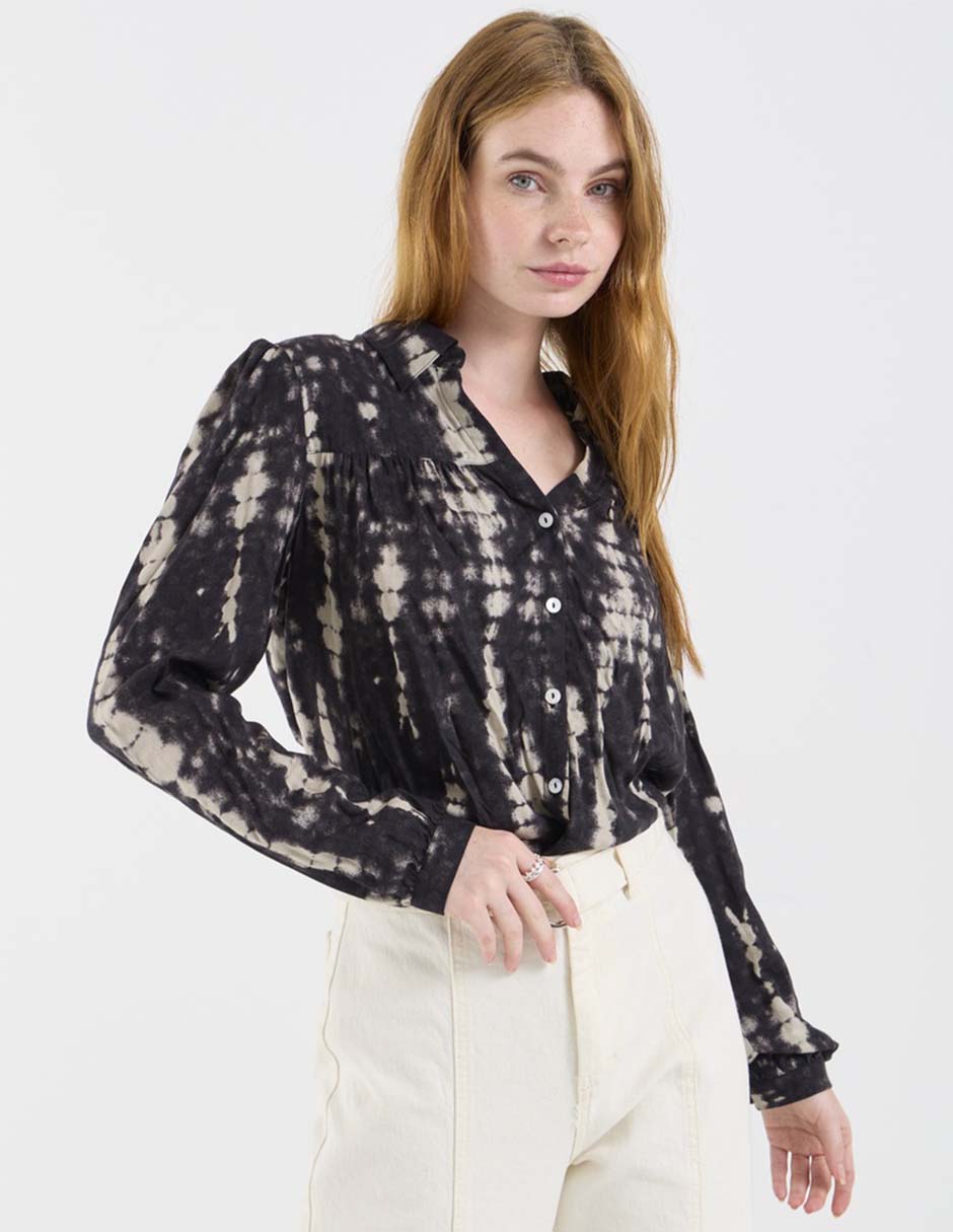 Blusa camisera manga larga para mujer 1