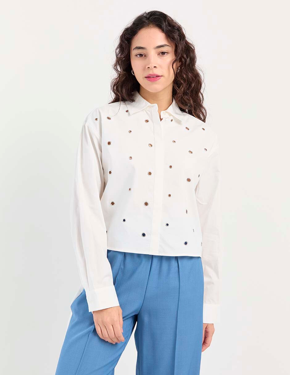 Blusa camisera manga larga para mujer 1