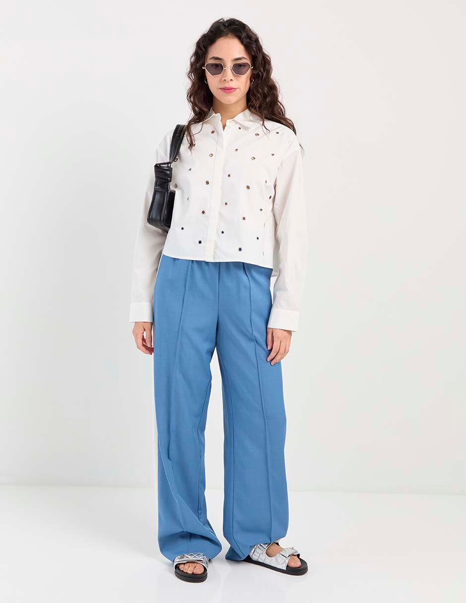 Blusa camisera manga larga para mujer 6