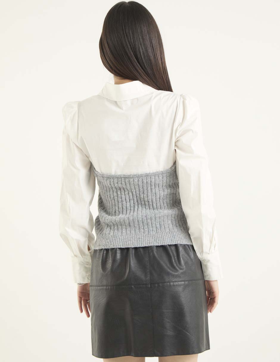 Blusa camisera manga larga para mujer 5