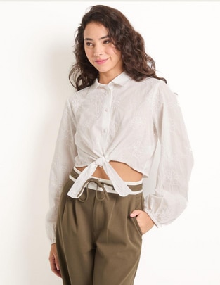 Blusa camisera manga larga para mujer 1