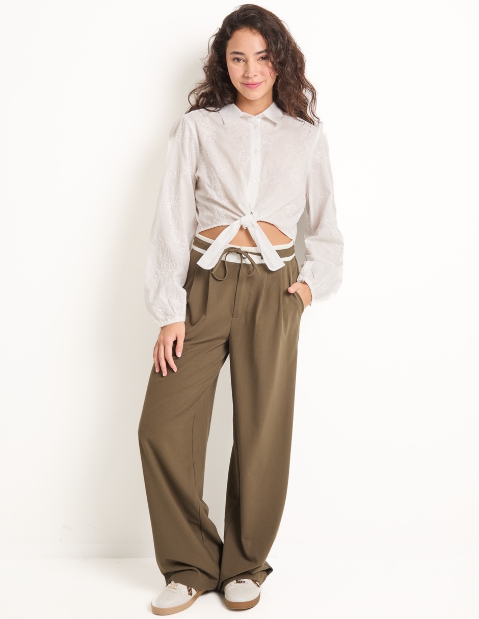 Blusa camisera manga larga para mujer 7