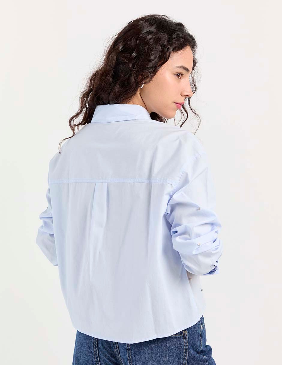Blusa camisera manga larga para mujer 6