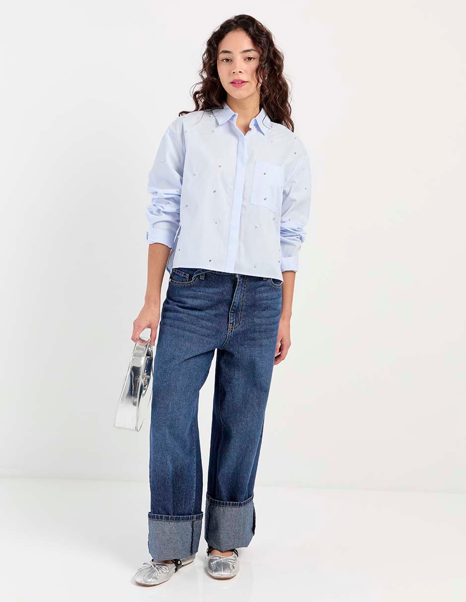 Blusa camisera manga larga para mujer 7