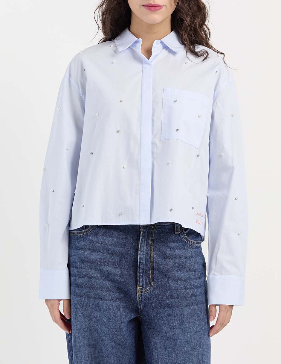 Blusa camisera manga larga para mujer 9
