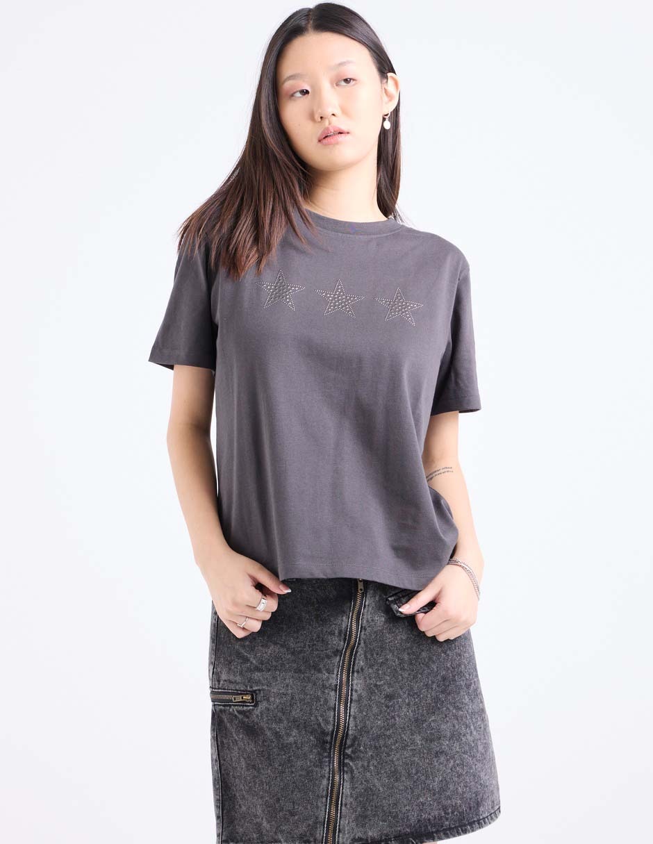 Playera manga corta cuello redondo para mujer 1