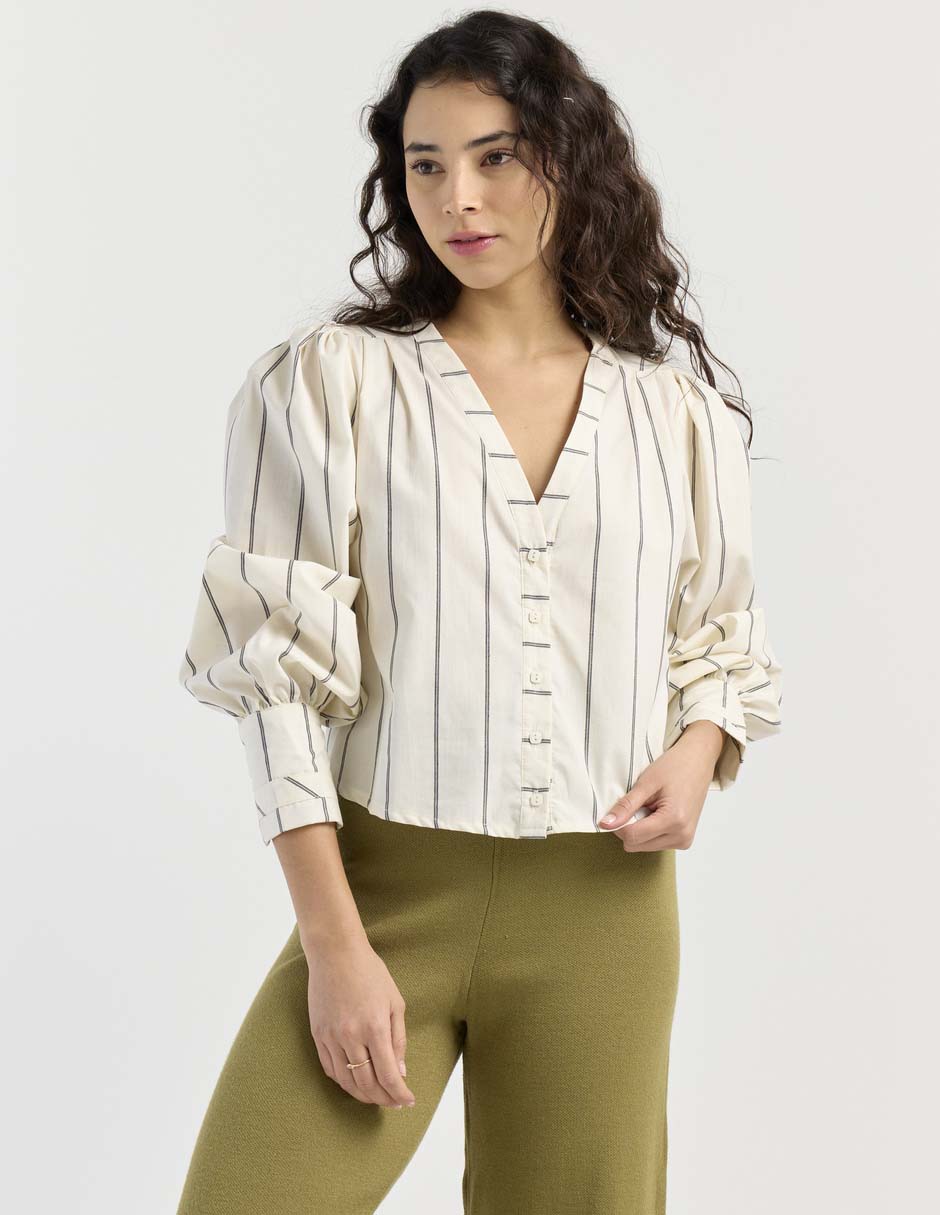 Blusa camisera manga larga para mujer 1