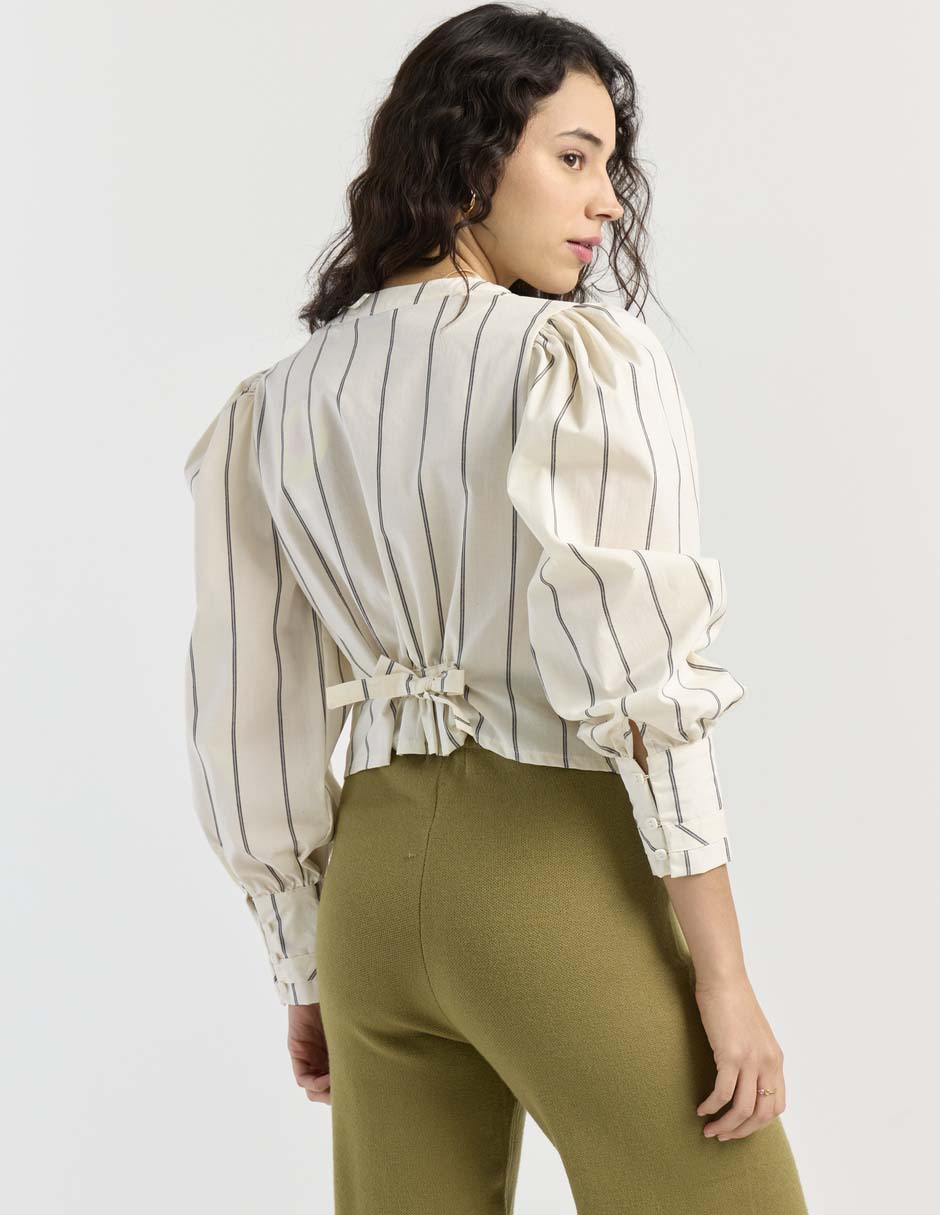 Blusa camisera manga larga para mujer 5