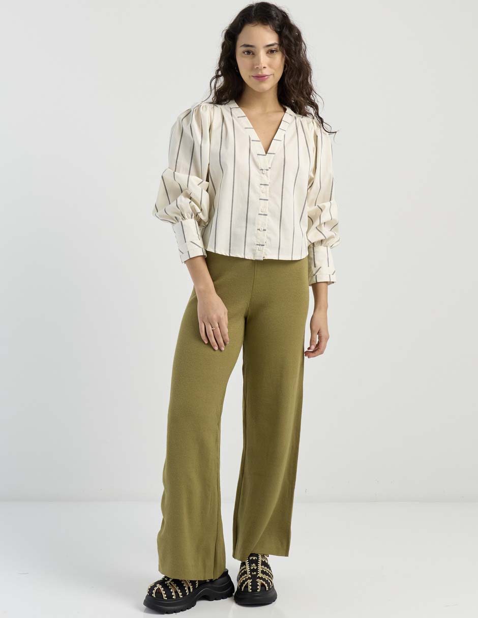 Blusa camisera manga larga para mujer 6