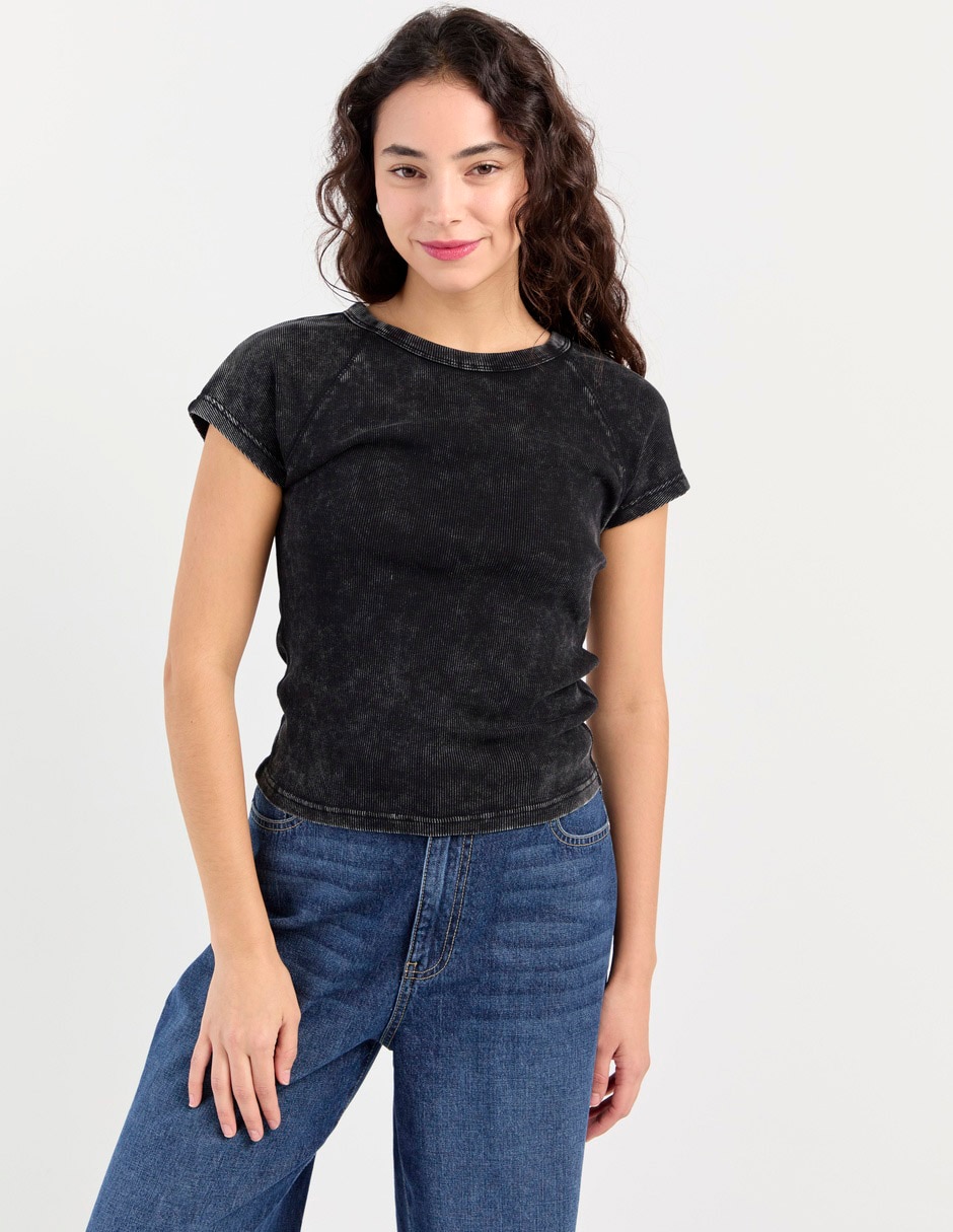 Playera manga corta cuello redondo para mujer 1