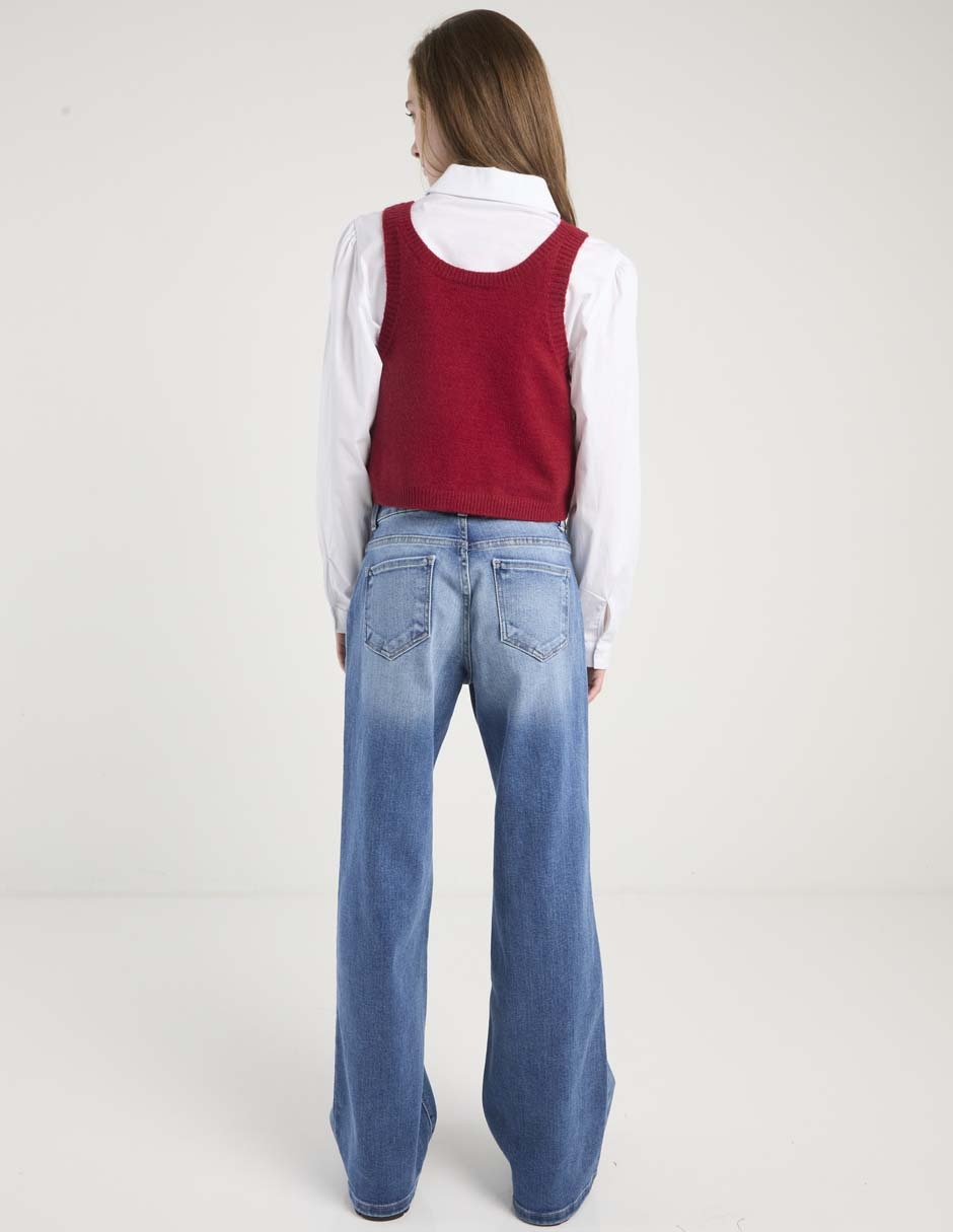 Jeans amplio sxyjm038 para mujer 5