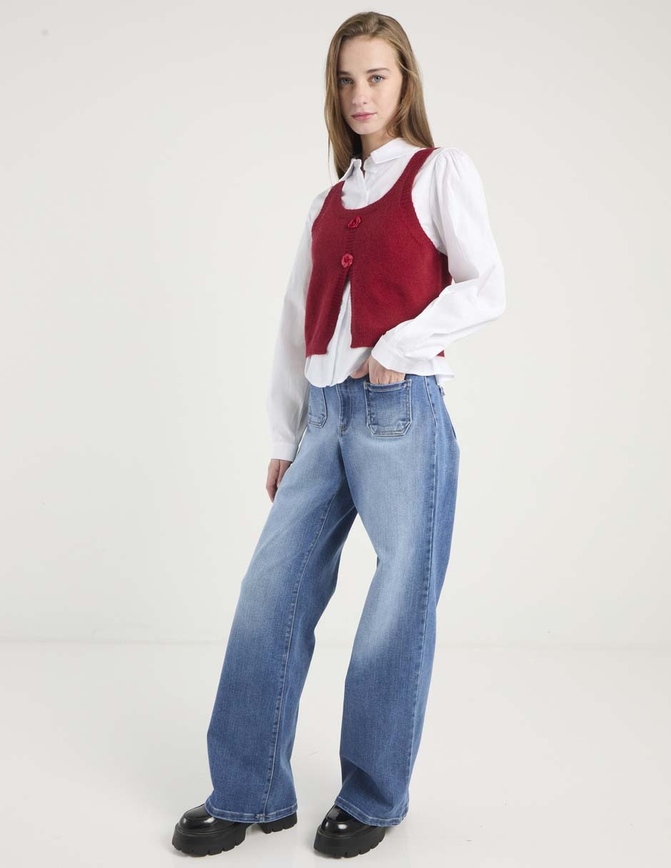 Jeans amplio sxyjm038 para mujer
