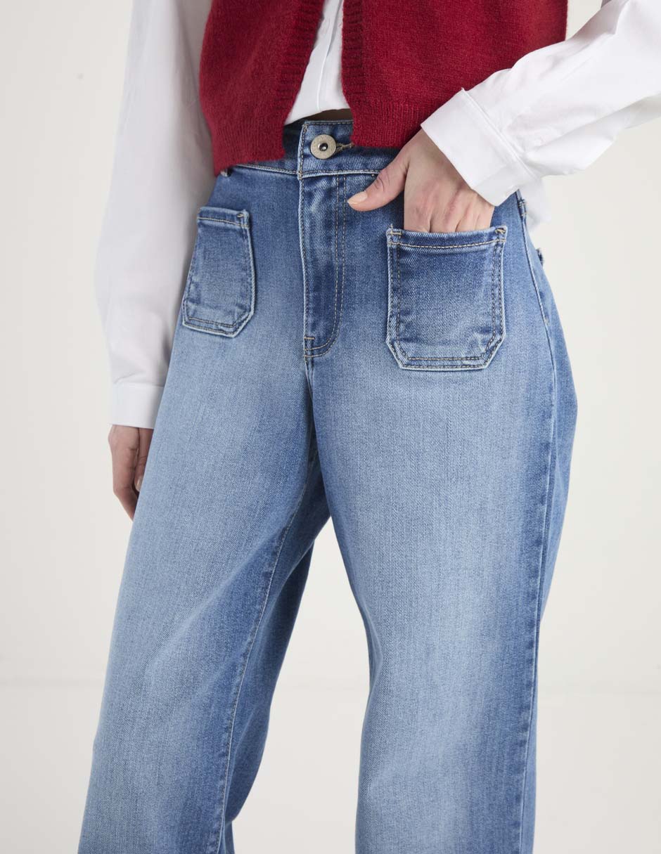 Jeans amplio sxyjm038 para mujer