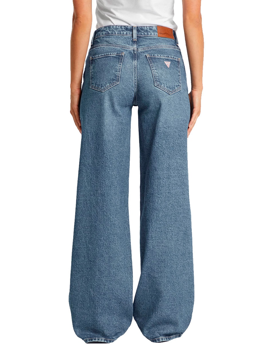 Jeans amplio Guess Jeans w4ba0yd5cc4-gjus corte cintura para mujer