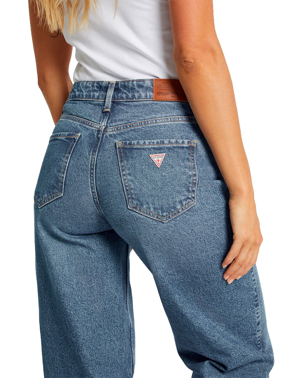 Jeans amplio Guess Jeans w4ba0yd5cc4-gjus corte cintura para mujer
