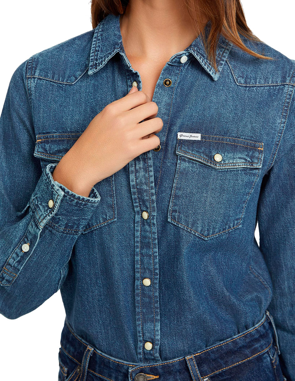 Blusa Guess Jeans manga larga para mujer