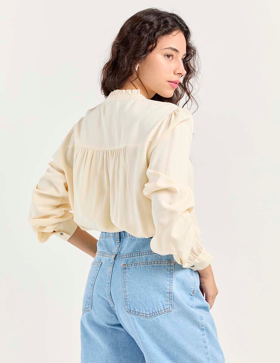Blusa camisera That's It manga larga para mujer