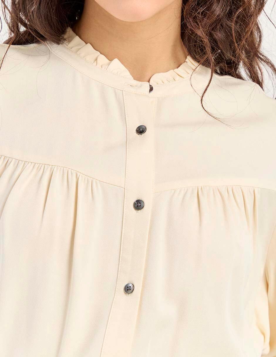 Blusa camisera That's It manga larga para mujer
