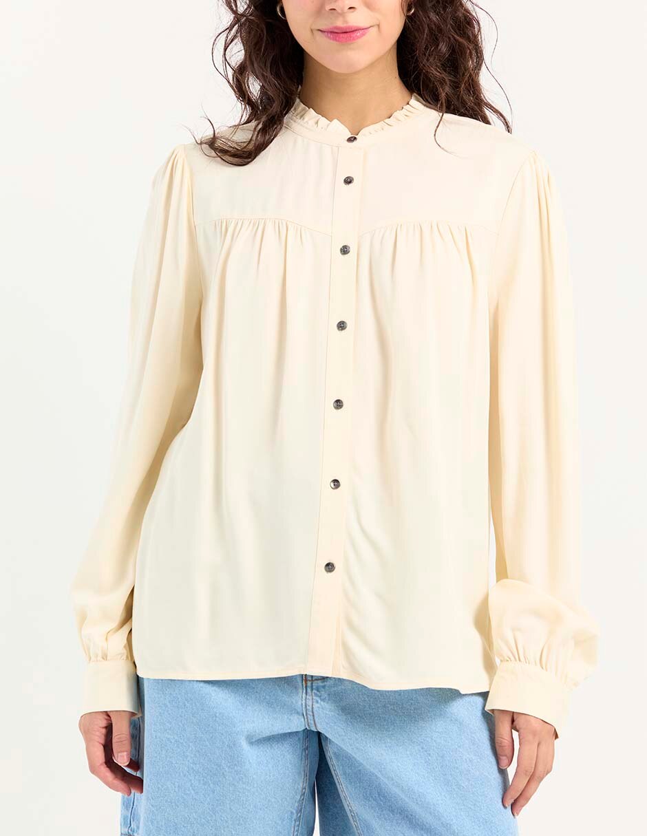 Blusa camisera That's It manga larga para mujer