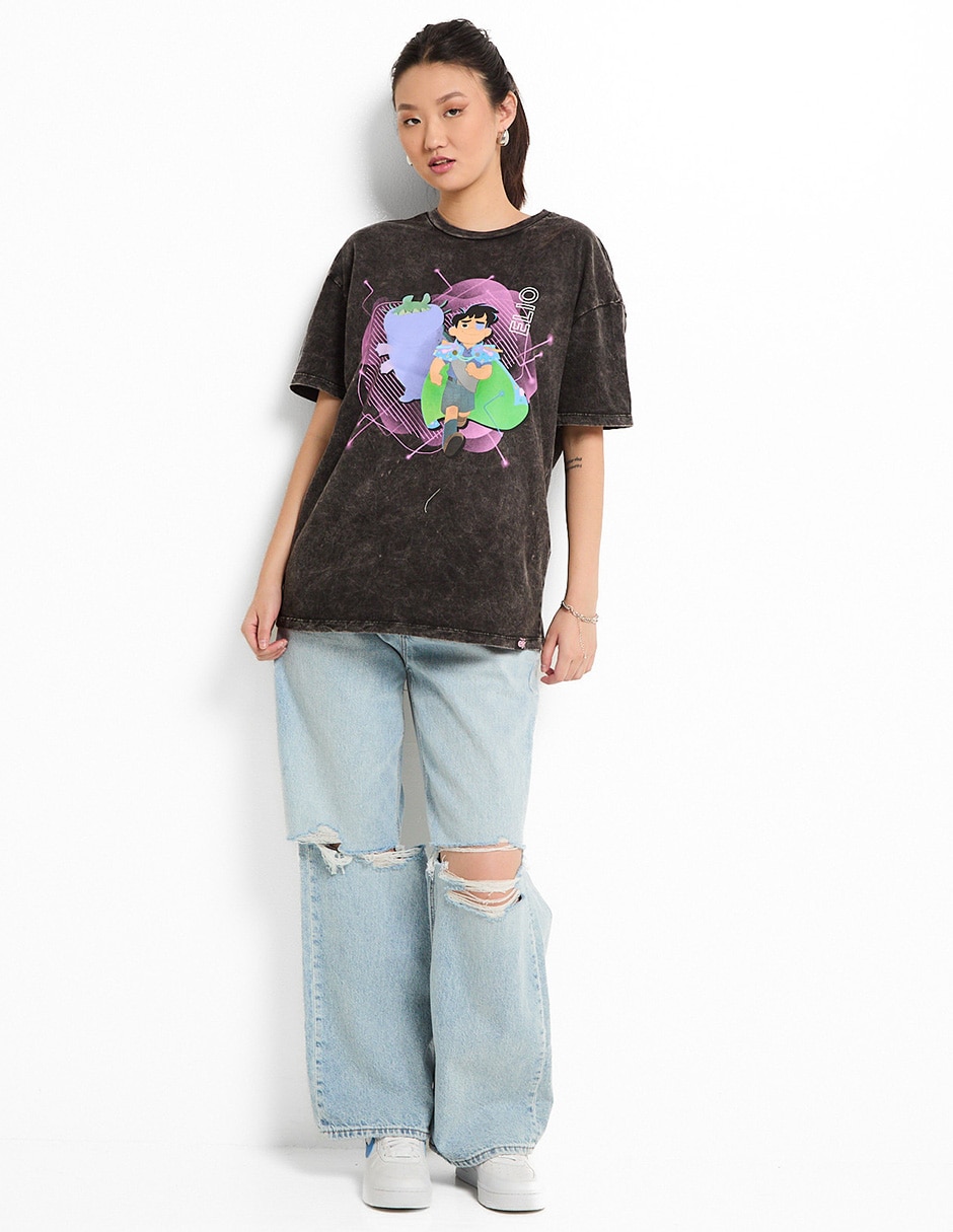Playera manga corta Elio cuello redondo para mujer 3