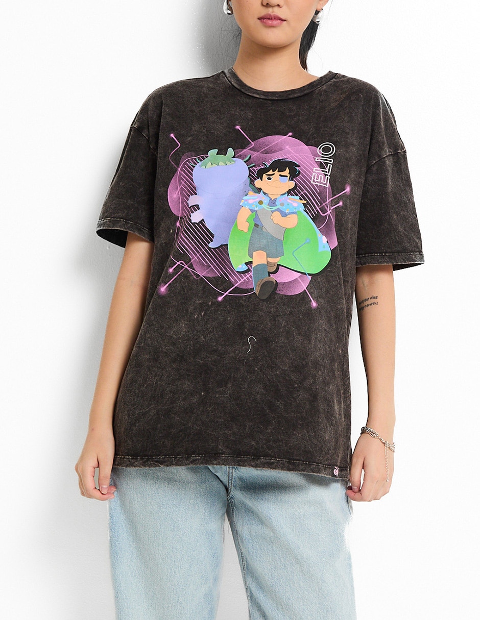 Playera manga corta Elio cuello redondo para mujer 5