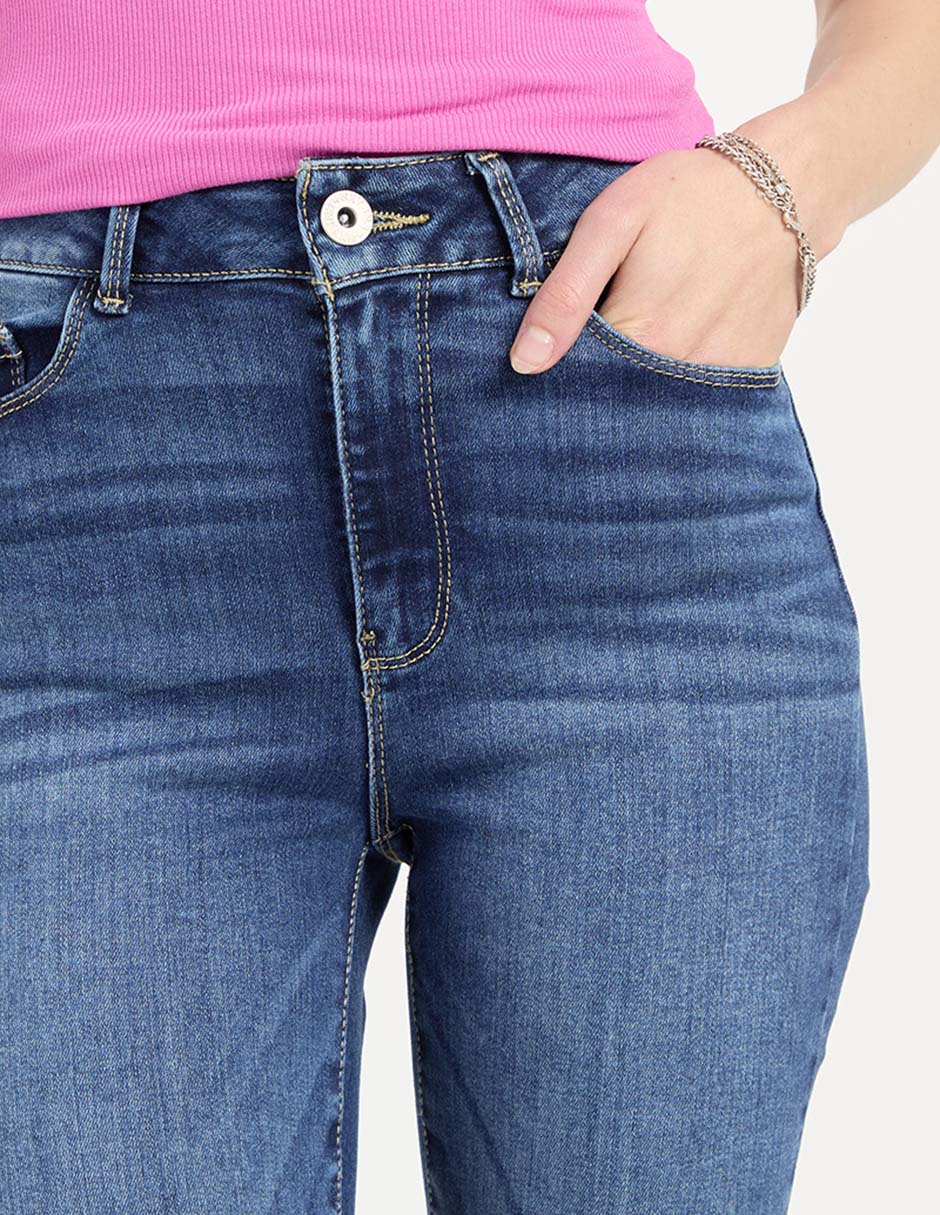 Jeans flare corte cintura alta para mujer 4