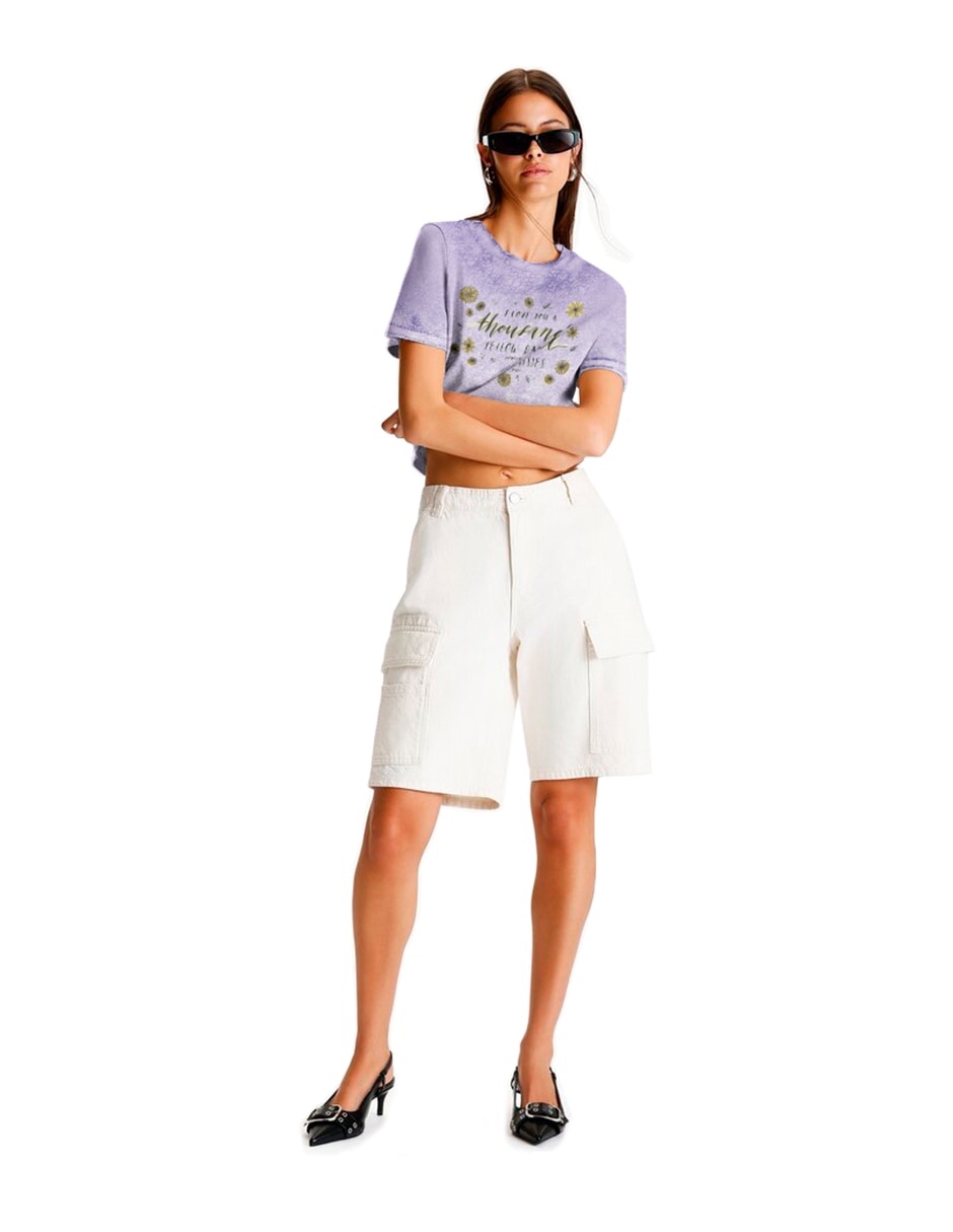 Playera manga corta Tee Bar cuello redondo para mujer