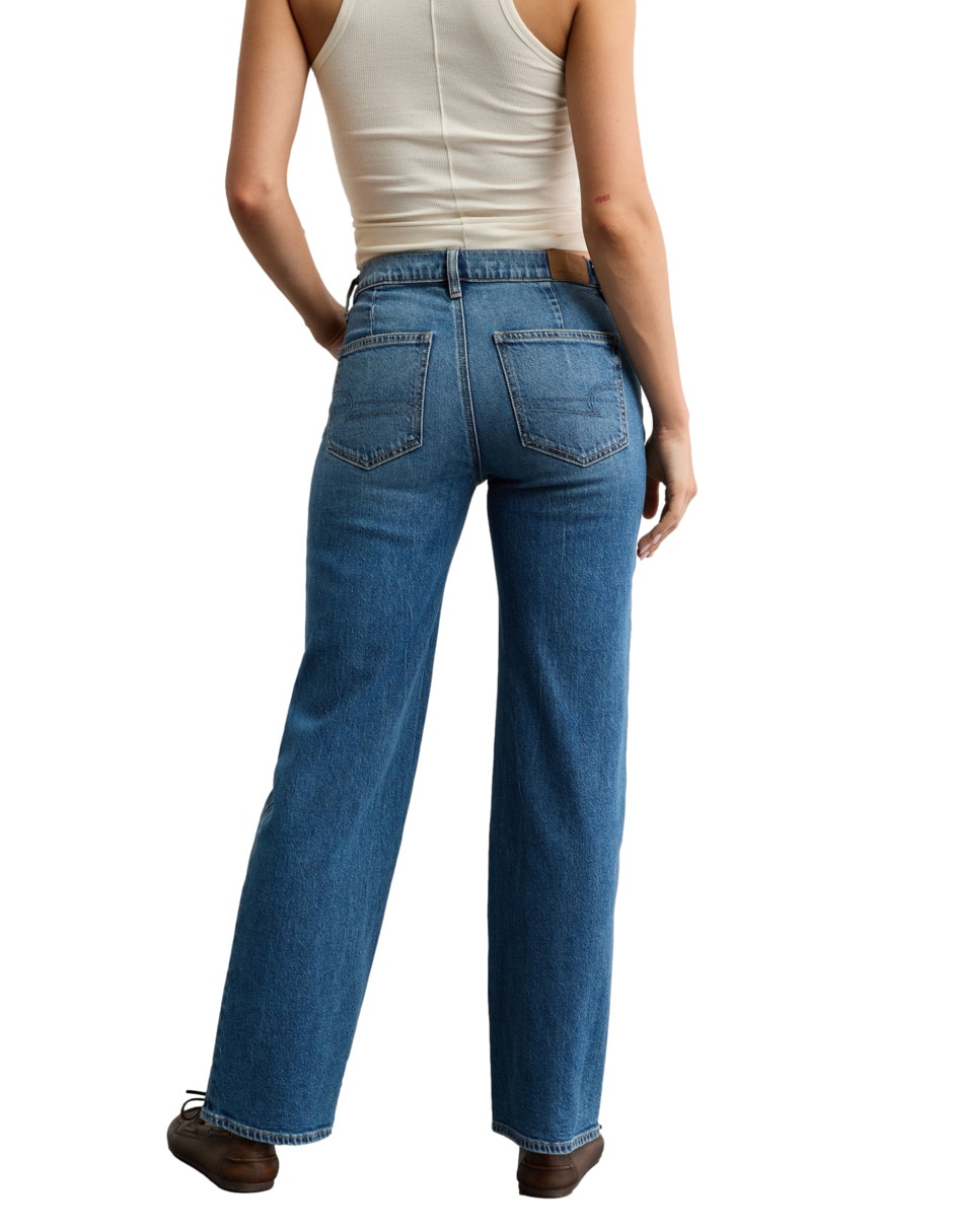 Jeans loose corte cintura para mujer 2