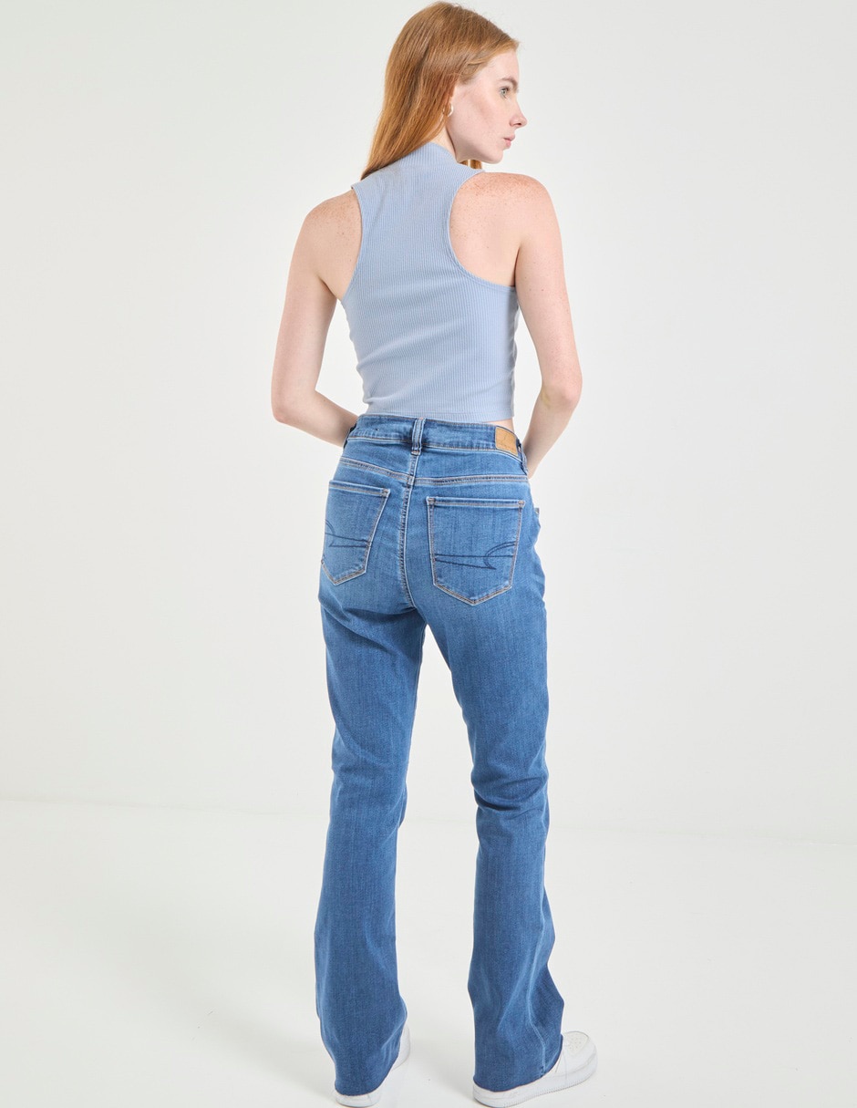 Jeans relaxed skinny american eagle corte cintura para mujer