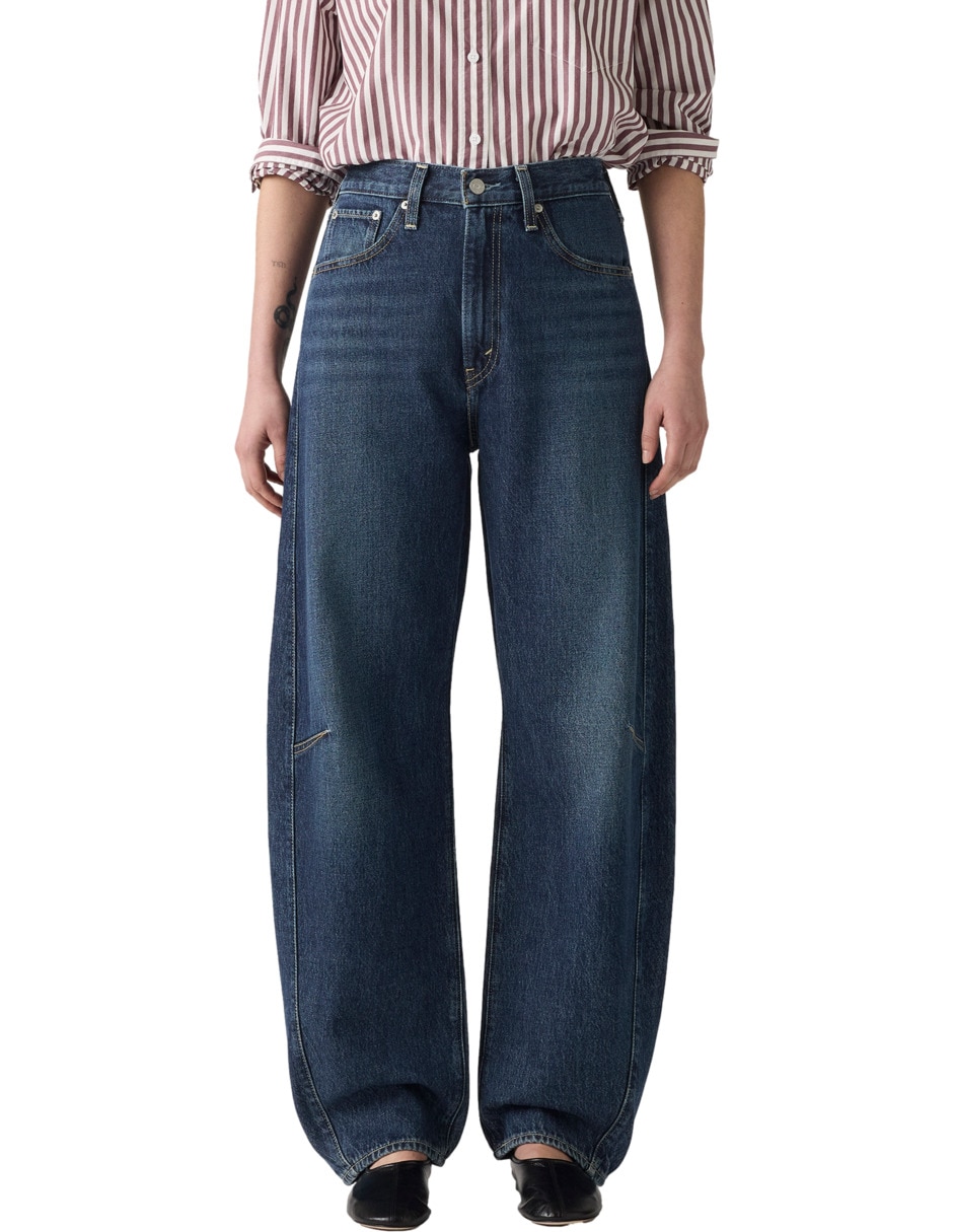 Jeans regular barrel cintura cinch barrel new shades para mujer