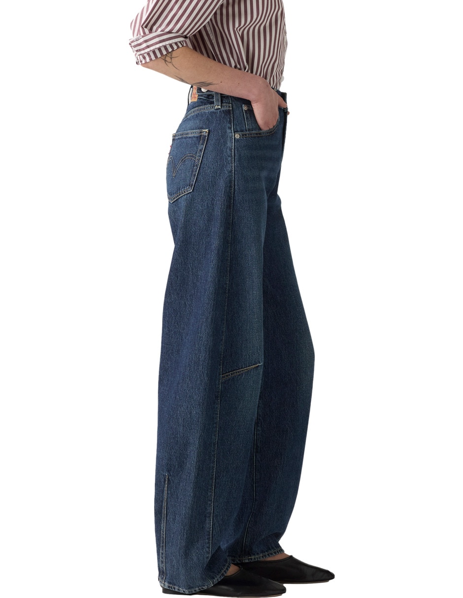 Jeans regular barrel cintura cinch barrel new shades para mujer