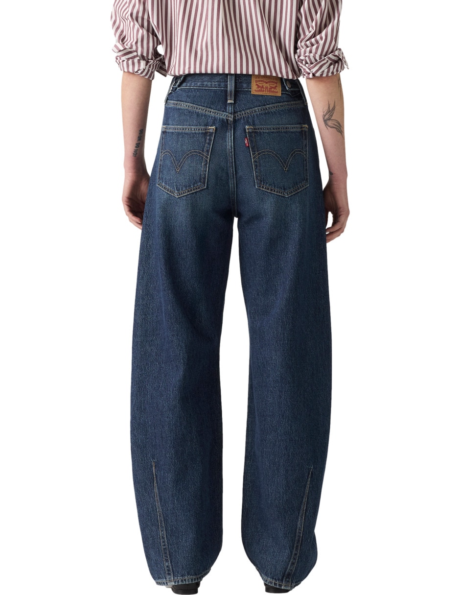 Jeans regular barrel cintura cinch barrel new shades para mujer