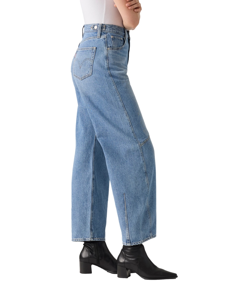 Jeans barrel cinch let love in para mujer 3