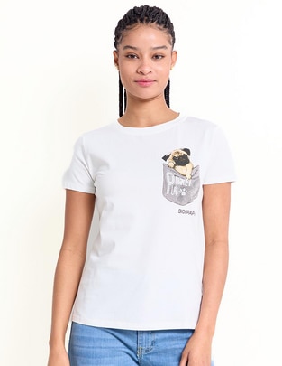 Playera manga corta Biography cuello redondo para mujer