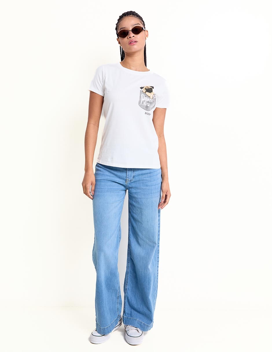 Playera manga corta Biography cuello redondo para mujer