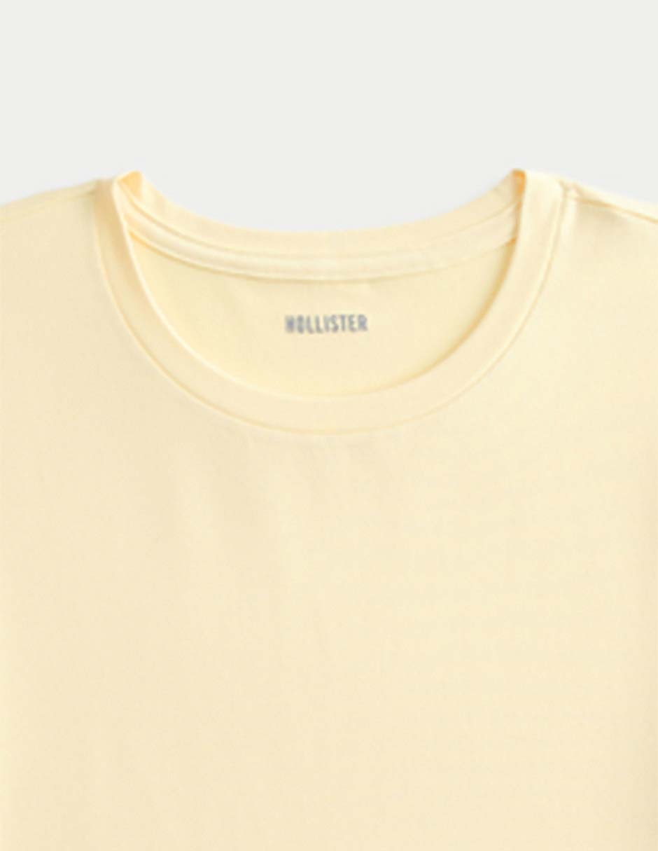 Blusa manga corta cuello redondo mujer