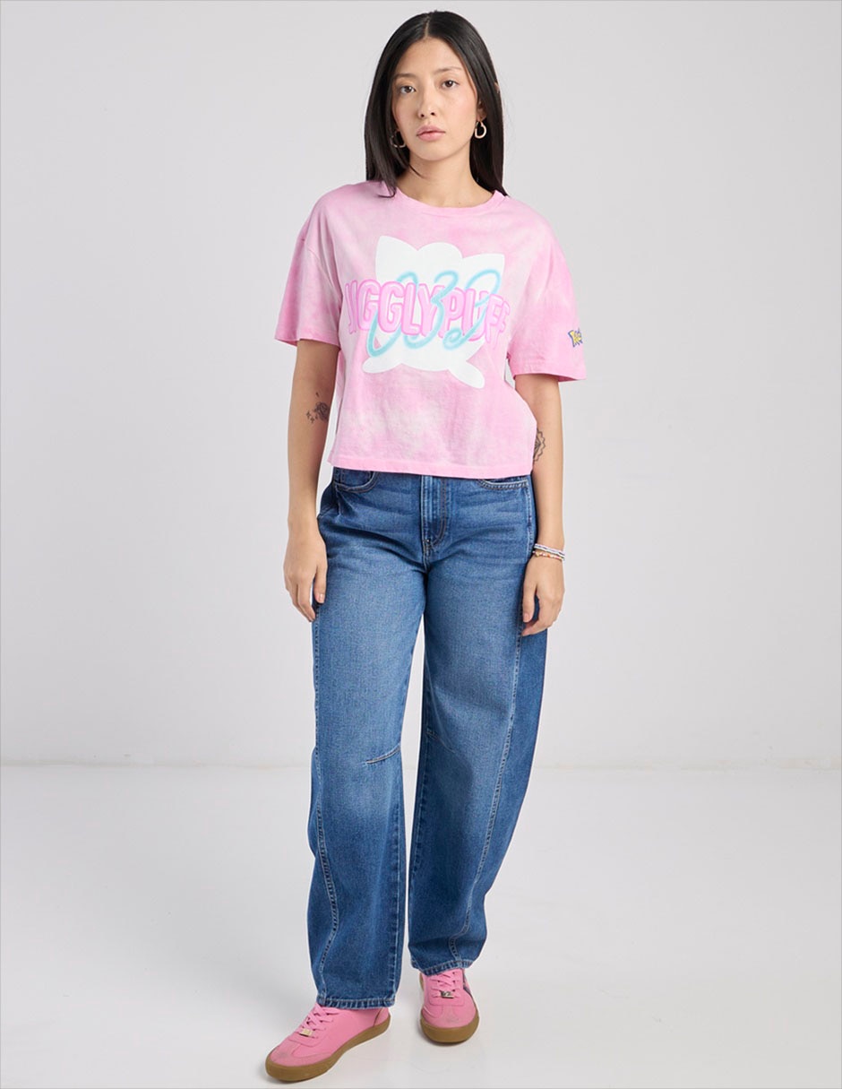 Playera manga corta Tee Bar Jigglypuff cuello redondo para mujer
