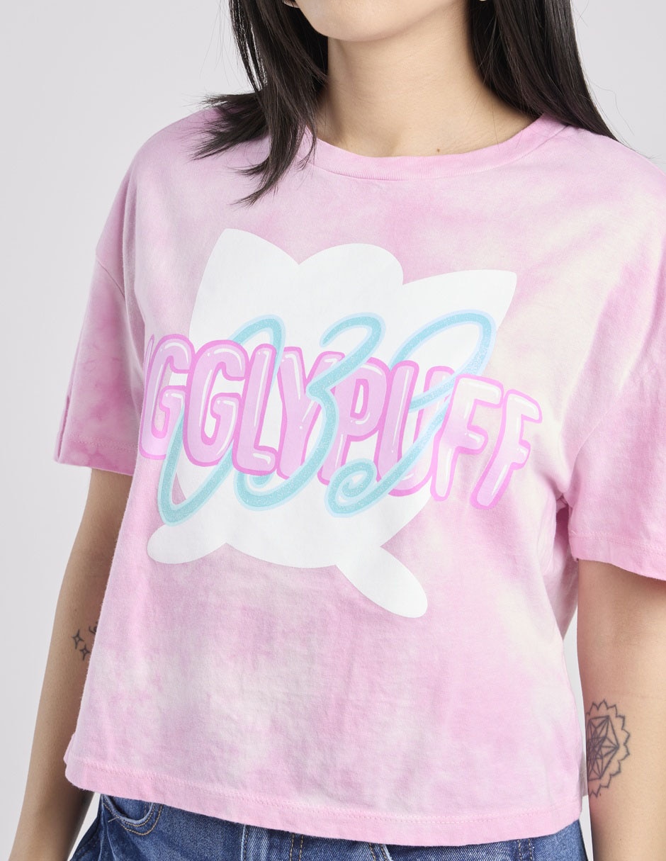 Playera manga corta Tee Bar Jigglypuff cuello redondo para mujer