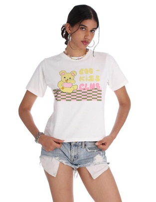 Playera manga corta Ppaayyss cuello redondo para mujer