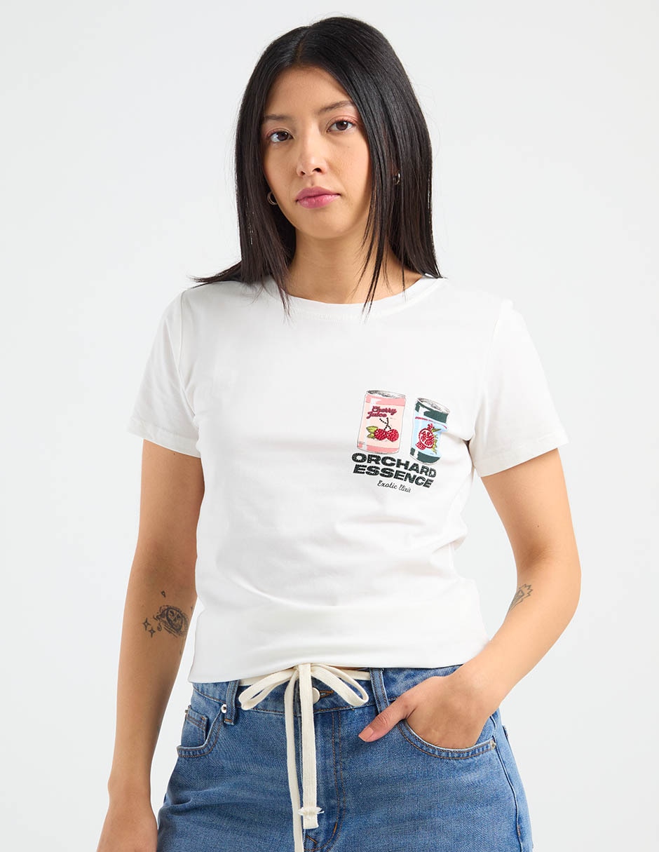 Playera manga corta cuello redondo para mujer 1