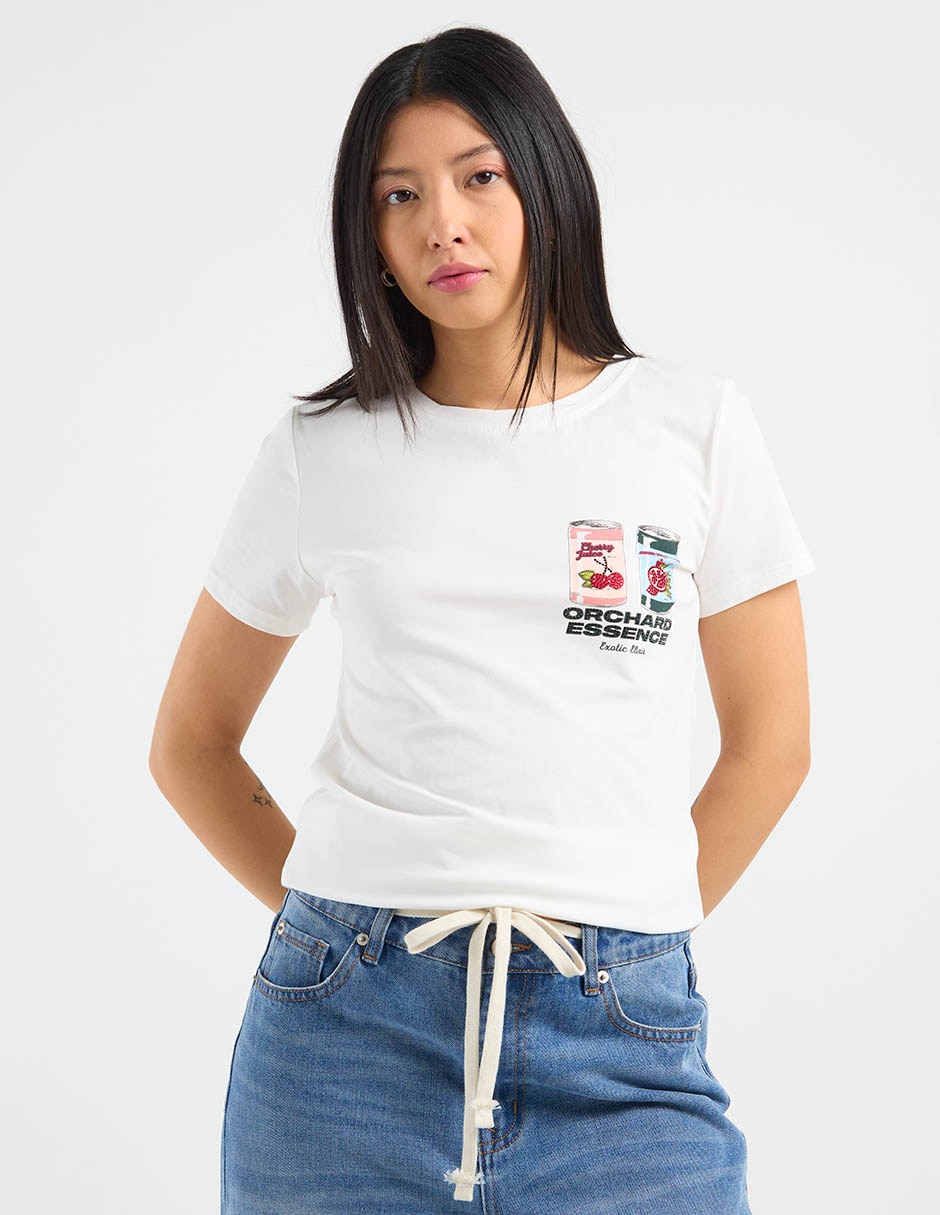 Playera manga corta cuello redondo para mujer 8