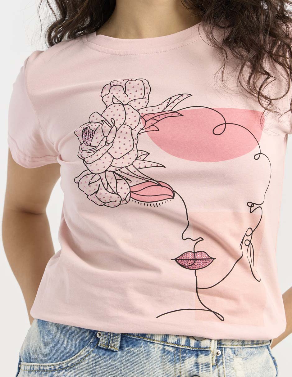 Playera manga corta cuello redondo para mujer 8