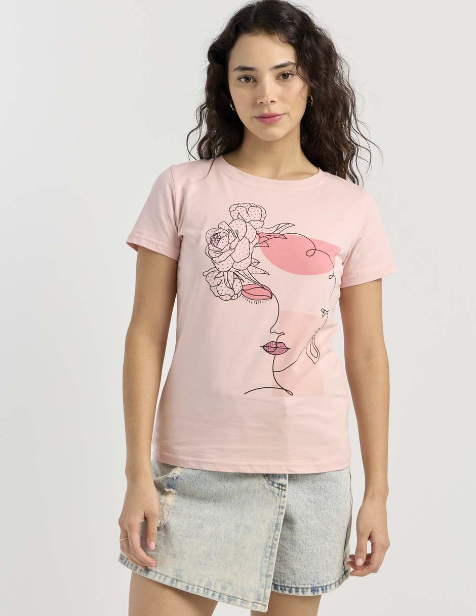Playera manga corta cuello redondo para mujer 9