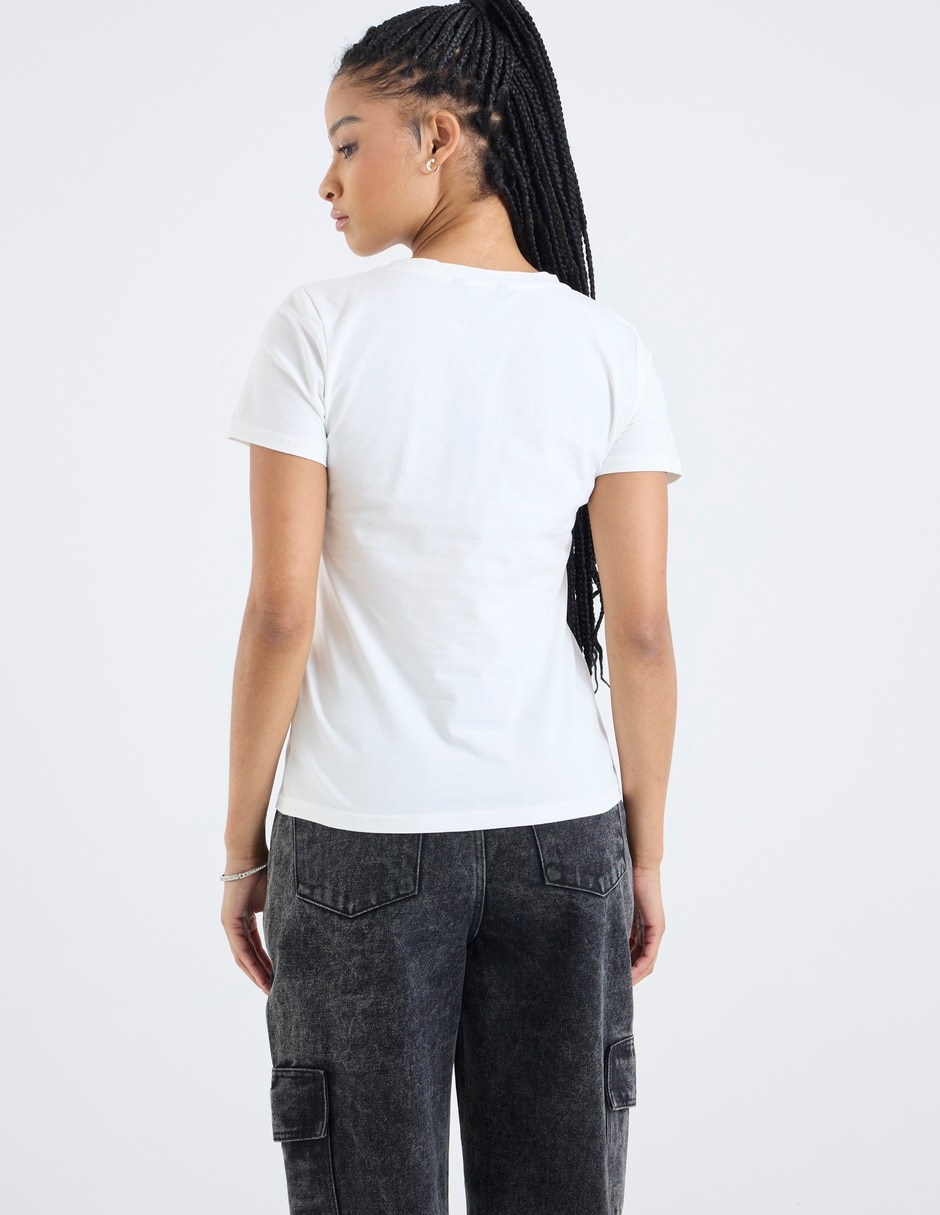 Playera manga corta cuello redondo para mujer 5