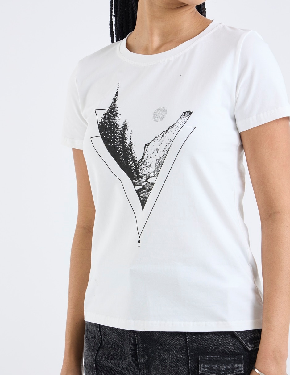 Playera manga corta cuello redondo para mujer 7