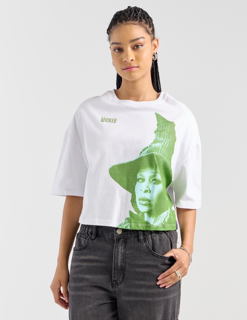 Playera manga corta Wicked cuello redondo para mujer 1