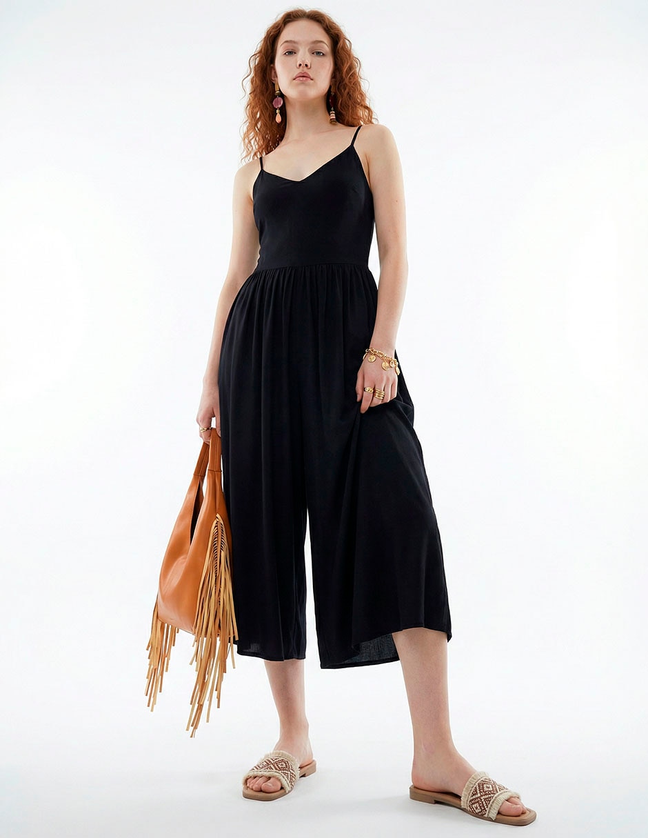 Jumpsuit de modal playa estampado liso para mujer