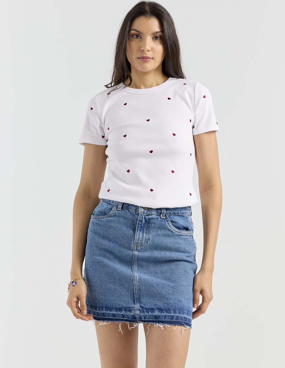 Playera manga corta cuello redondo para mujer 1